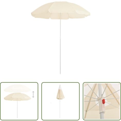 Ombrellone da esterno -  Ombrellone da Esterni con Palo in Acciaio 180 cm Sabbia