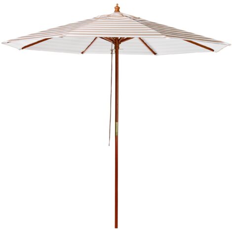 Ombrellone da esterno tondo a righe beige bianche Ferentillo
