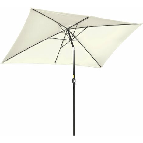 Ombrellone da Giardino 1,9x2,9x2,4 m Palo Ø38 mm in Alluminio Metallo e Poliestere Bianco Crema