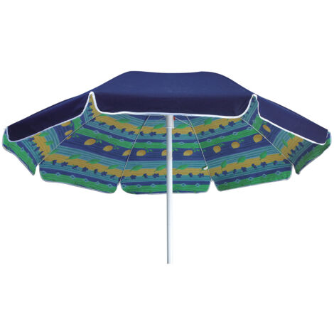 Ombrellone da Giardino Ø200 cm Telo in Policotone Blu