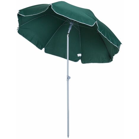 Ombrellone da Giardino Ø2,2 m Palo Ø28 mm in Metallo Tettuccio Inclinabile Verde scuro