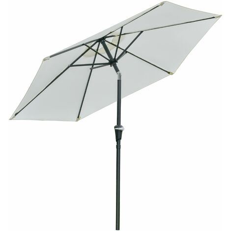 Ombrellone da Giardino Ø2,27m in Metallo e Poliestere Bianco Crema