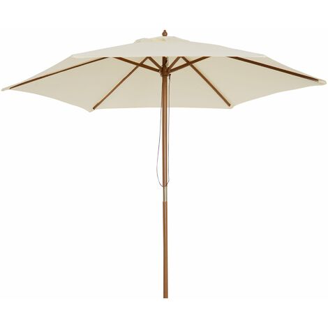 Ombrellone da Giardino 2.5x2.5 m Palo Ø38 mm in Legno Crema