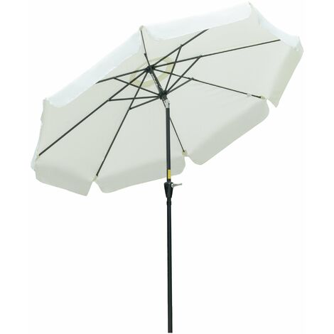 Ombrellone da Giardino Ø2,6x2,5 m Palo Ø38 mm in Alluminio e Poliestere Beige