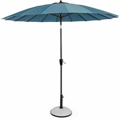 Ombrellone da Giardino Ø2,7 m Palo Ø38 mm in Alluminio Telo in Poliestere Pavone