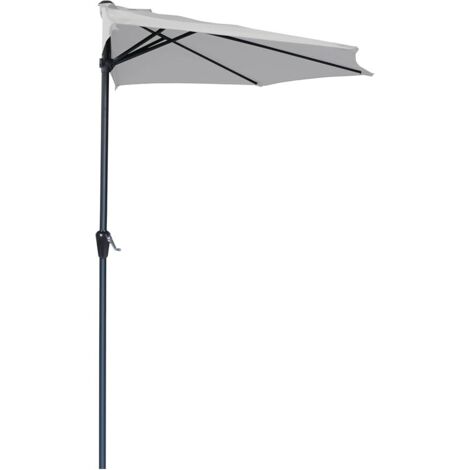 Ombrellone da Giardino Ø270x230A cm Half in Metallo e Poliestere Grigio