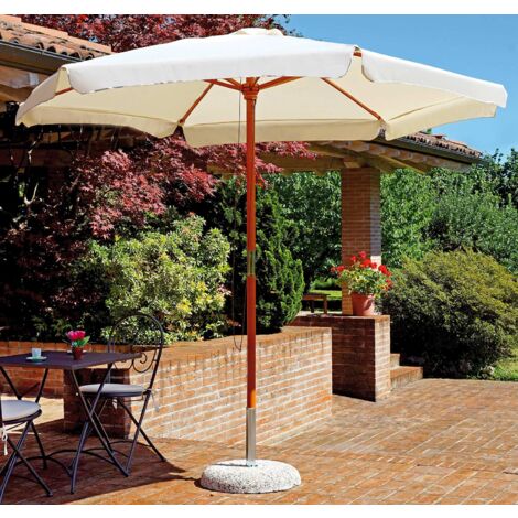Ombrellone da Giardino Ø2,85 m Palo Ø48 mm in Legno Vorghini Classic Ecrù