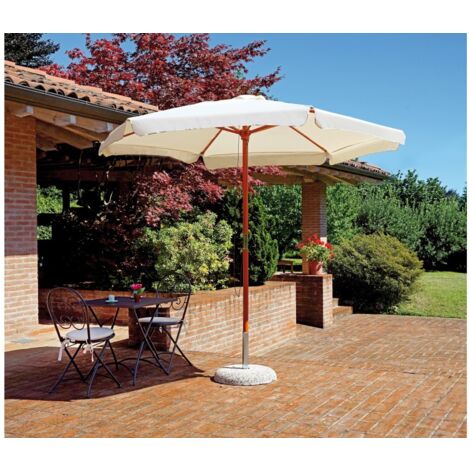 Ombrellone da giardino 285cm a palo centrale in legno Gharab