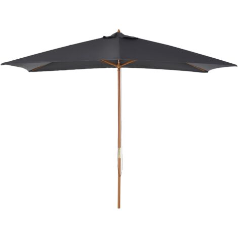 Ombrellone da Giardino 295x2x255H cm con 8 Stecche in Legno e Bambù Grigio Scuro