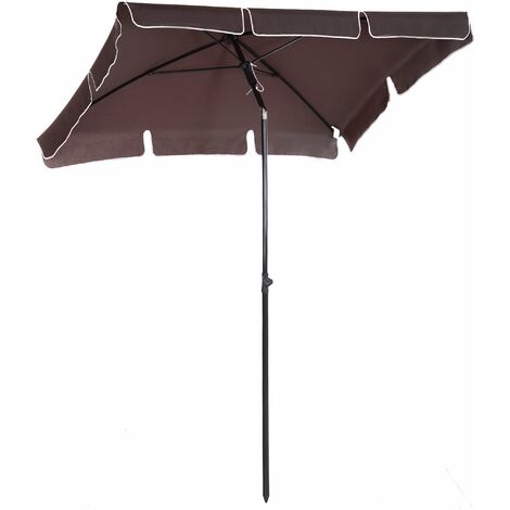 Ombrellone da Giardino 2x1.25 m Palo Ø28 mm in Alluminio Inclinabile Marrone