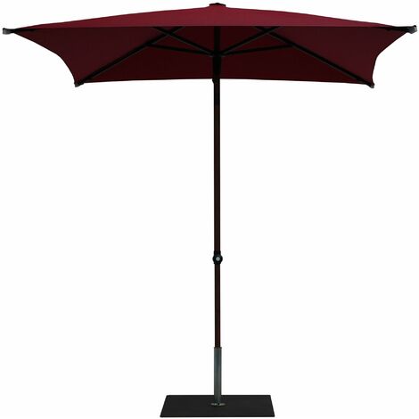 Ombrellone da Giardino 2x2 m Palo Ø38 mm in Alluminio Effetto Legno Tessuto Olefin Trend Wood Bordeaux