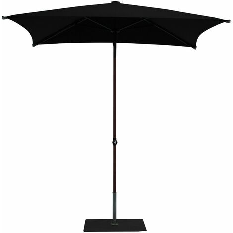 Ombrellone da Giardino 2x2 m Palo Ø38 mm in Alluminio Effetto Legno Tessuto Olefin Trend Wood Nero