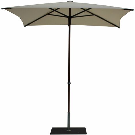 Ombrellone da Giardino 2x2 m Palo Ø38 mm in Alluminio Effetto Legno Tessuto Poliestere Trend Wood Ecru