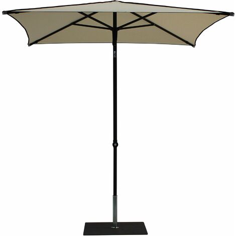 Ombrellone da Giardino 2x2 m Palo Ø38 mm in Alluminio Tessuto Dralon Acrilico Border Ecru