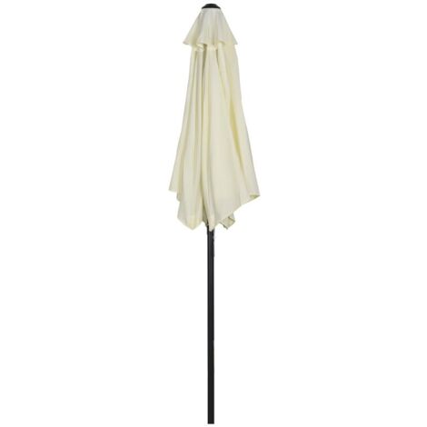 OMBRELLONE DA GIARDINO 2X2M ROTONDO CON PALO CENTRALE IN ALLUMINIO. BEIGE