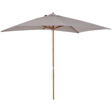 Ombrellone da Giardino 2x3 m in Legno con Copertura Rimovibile in Poliestere Grigio