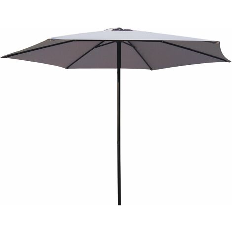 Ombrellone da Giardino Ø3 m Palo Ø38 mm in Acciaio Fadi Push-Up Grigio