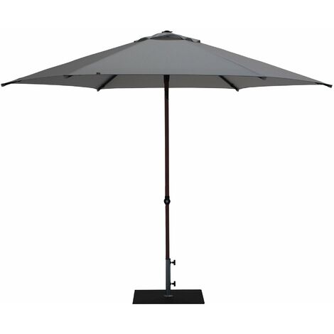 Ombrellone da Giardino Ø3 m Palo Ø38 mm in Alluminio Effetto Legno Tessuto Olefin Trend Wood Grigio