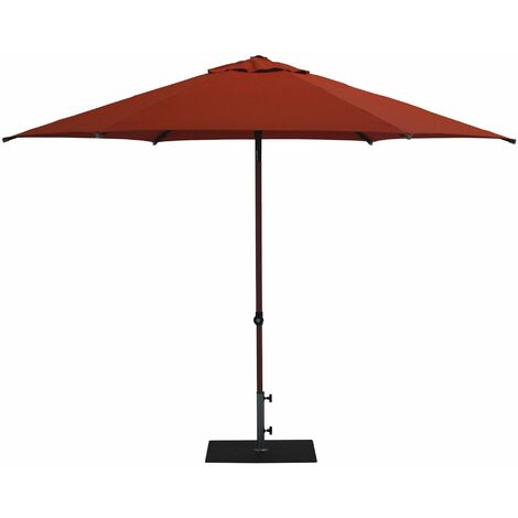 Ombrellone da Giardino Ø3 m Palo Ø38 mm in Alluminio Effetto Legno Tessuto Olefin Trend Wood Terracotta