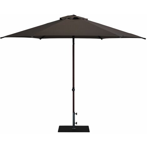 Ombrellone da Giardino Ø3 m Palo Ø38 mm in Alluminio Effetto Legno Tessuto Poliestere Trend Wood Taupe