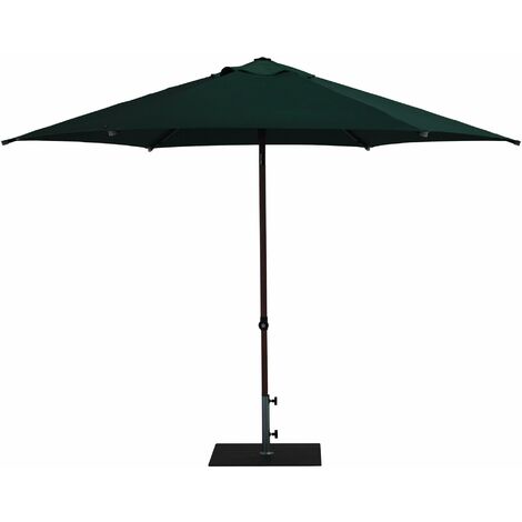 Ombrellone da Giardino Ø3 m Palo Ø38 mm in Alluminio Effetto Legno Tessuto Poliestere Trend Wood Verde
