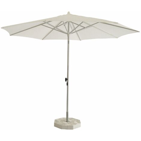 Ombrellone da Giardino Ø3 m Palo Ø40 mm in Alluminio Bianco Lucido Telo in Poliestere Bianco