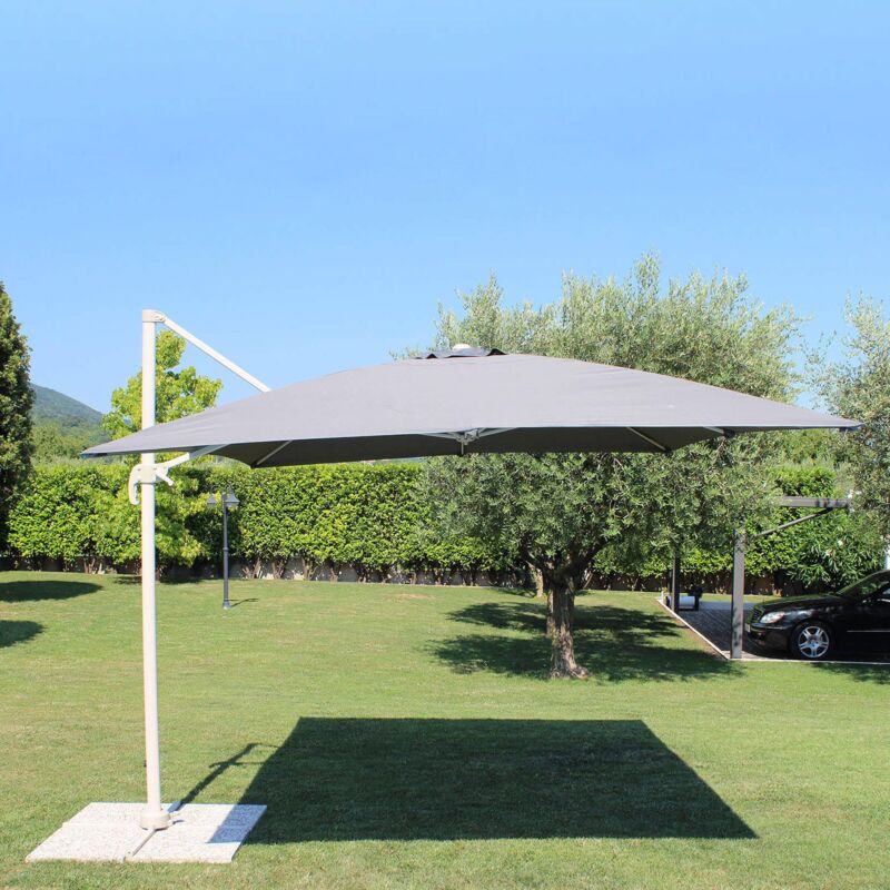 OMBRELLONE DA GIARDINO 3 X 3 METRI IN ALLUMINIO TELO TORTORA