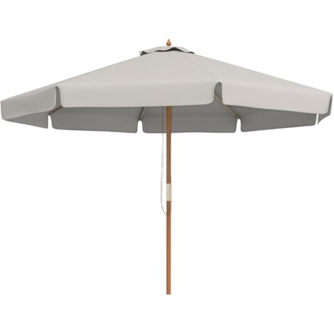 Ombrellone da Giardino Ø325x250 cm in Bambù e Poliestere Grigio