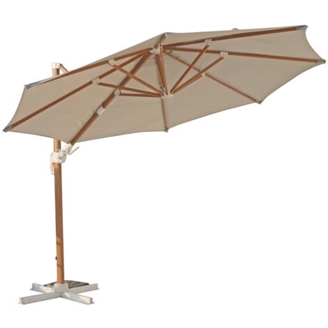 Ombrellone da Giardino Ø3,5m in alluminio effetto legno Roma Wood