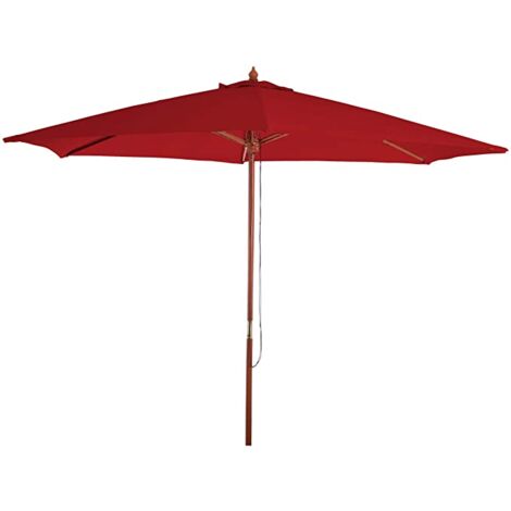 Ombrellone da giardino Ø 3m poliestere/legno bordeaux 040003812