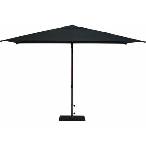 Ombrellone da Giardino 3x2 m Palo Ø38 mm in Alluminio Effetto Legno Tessuto Poliestere Trend Wood Antracite