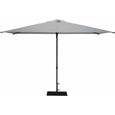 Ombrellone da Giardino 3x2 m Palo Ø38 mm in Alluminio Effetto Legno Tessuto Poliestere Trend Wood Bianco