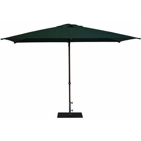 Ombrellone da Giardino 3x2 m Palo Ø38 mm in Alluminio Effetto Legno Tessuto Poliestere Trend Wood Verde