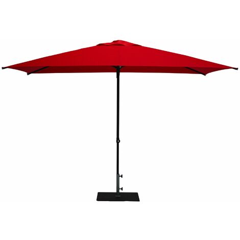 Ombrellone da Giardino 3x2 m Palo Ø38 mm in Alluminio Tessuto Poliestere Trend Rosso