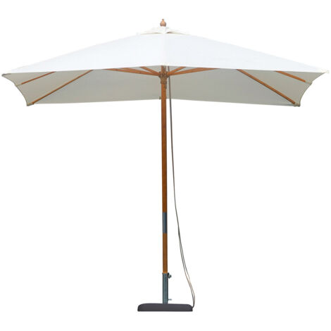Ombrellone da Giardino 3x2m Palo Ø38 mm in Bambù e Poliestere Ecrù