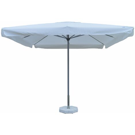 Ombrellone da Giardino 3x3 m Palo Ø48 mm in Alluminio Grigio Lucido Telo in Poliestere Bianco