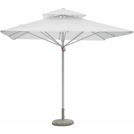 Ombrellone da Giardino 3x3 m Palo Ø60 mm Telo in Polietilene Bianco