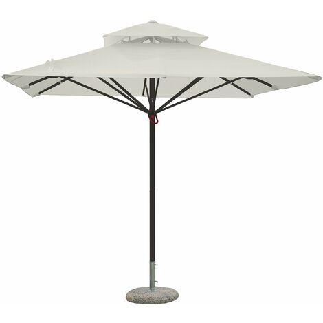 Ombrellone da Giardino 3x3 m Palo Ø60 mm Telo in Polietilene Ecrù