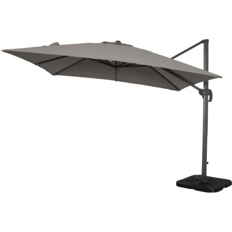 Ombrellone da giardino 3x3 mt con antivento e base a crociera Wind -  Beige