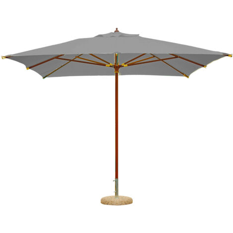 Ombrellone da Giardino 3x3m Palo Ø48 mm in Legno e Poliestere Grigio