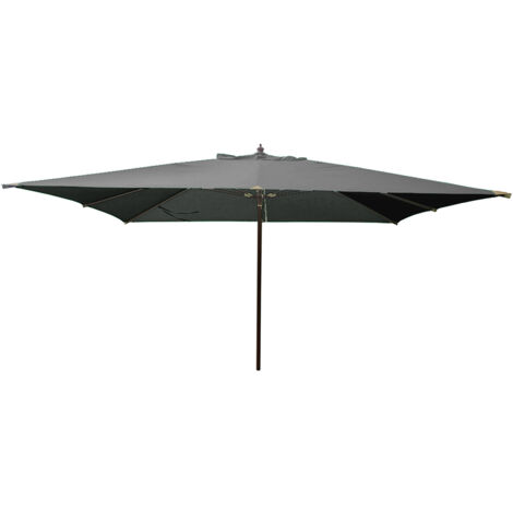 Ombrellone da Giardino 3x4m Palo Ø48 mm in Legno e Poliestere Grigio