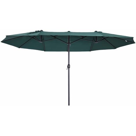 Ombrellone da Giardino 4,6x2,7 m Palo Ø48 mm Doppio Tetto Verde