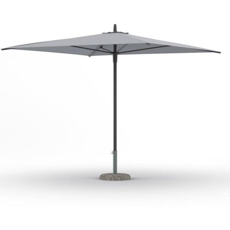 Ombrellone da Giardino a Palo Centrale 2x2m Struttura in Alluminio Antracite, Tessuto Grigio Chiaro