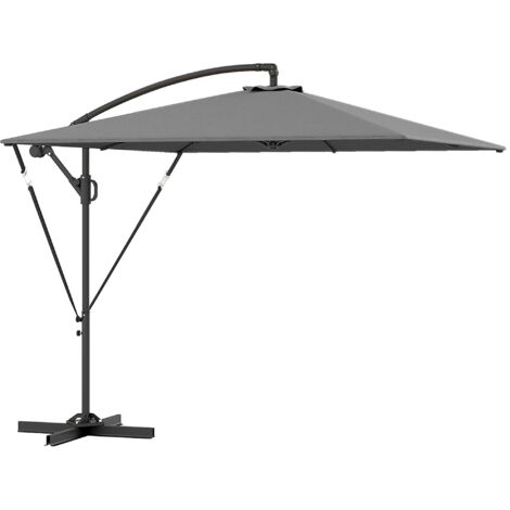Ombrellone da Giardino a Sbalzo 295x250x235H cm Inclinabile e Girevole Grigio