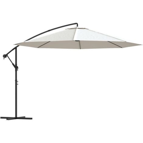 Ombrellone da giardino a sbalzo 3,5 m bianco sabbia 020008602