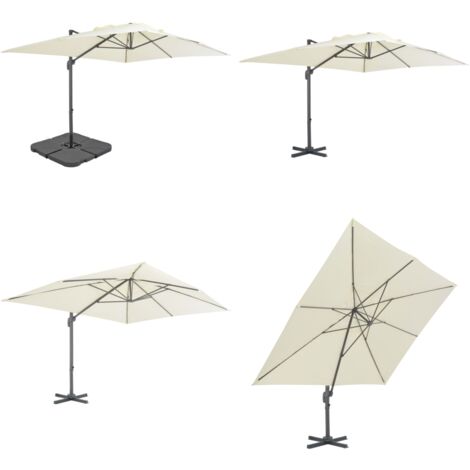 Ombrellone da Giardino con Base Portatile Sabbia - Ombrellone con base - Base a croce