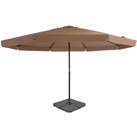 Ombrellone da Giardino con Base Portatile Tortora vidaXL