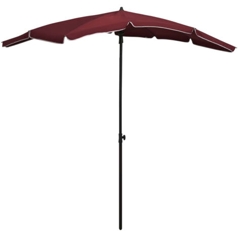 Ombrellone da Giardino con Palo 200x130 cm Rosso Bordò