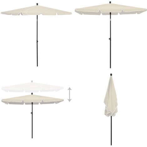 Ombrellone da Giardino con Palo 210x140 cm Sabbia - Ombrellone da patio - Ombrellone sabbia