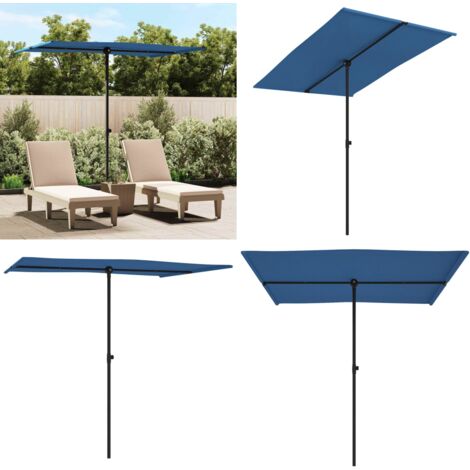 Ombrellone da Giardino con Palo in Alluminio 2x1,5 m Azzurro - Ombrellone a 180 gradi - Ombrellone in alluminio